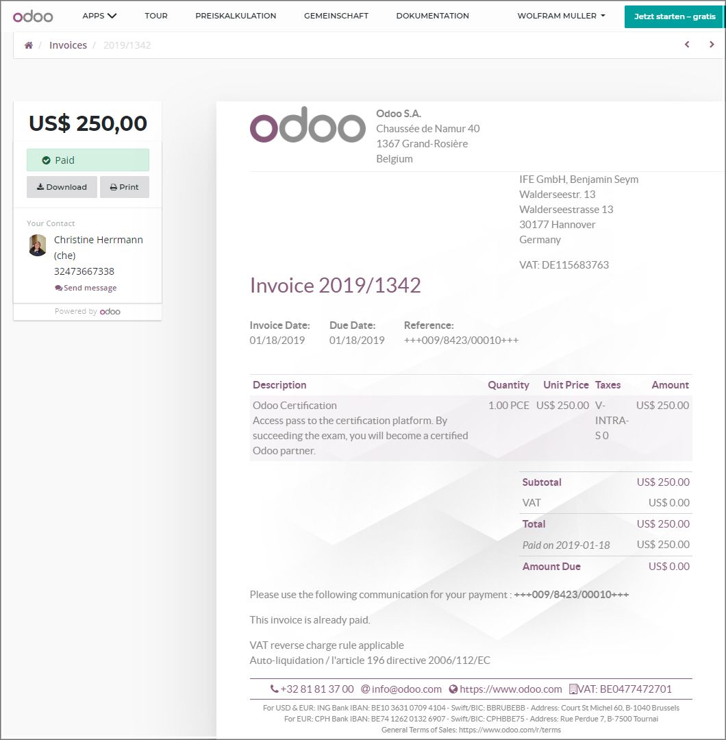 Odoo • A picture with a caption